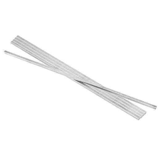 uxcell 5 Pcs Square Steel Key Stock, 3/16" x 3/16" x 12" Cold-Drawn 45# Steel Bars Precision Key Stock for Gearbox Coupling, Silver Tone
