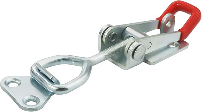 4 Pcs Heavy Duty Toggle Clamp Latch 4002 Adjustable Latch Hardware, 551Lbs Holding Capacity, Quick Release Pull Latch Clamp for Box Case Trunk, Industrial EquiIpment, Smoker Door and More (4.9inch)