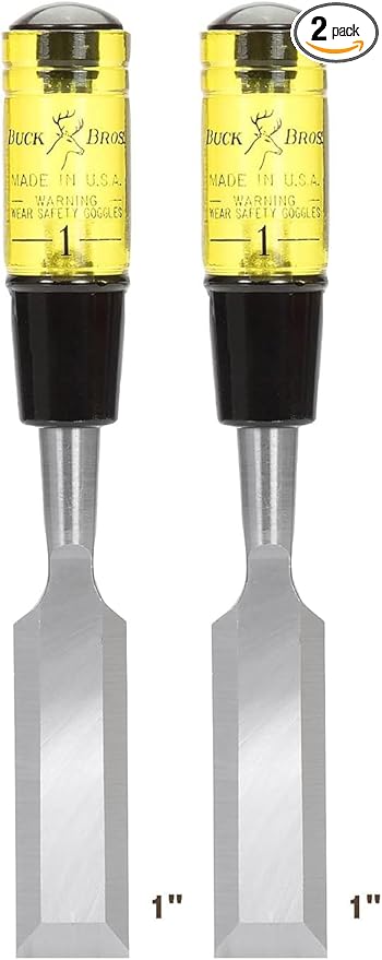 Buck Brothers 120106BC Professional 1'' Inch Wood Chisel, Yellow (Pack of 2)