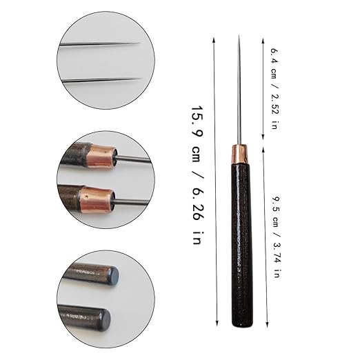 2 Pcs Awl Tool, Leather Awl Punch Tool, Scratch Awl Tool, Wooden Handle Scratch Awl, Leather Scratch Awl, Slender Awl, Sewing Awl Leather Craft Repair Tools, Awl Repair Tool, Sewing Tailors Awl