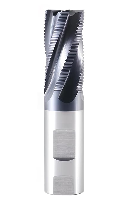 Accusize Industrial Tools Fine Tooth M42 8% Cobalt Tialn Roughing End Mill, 1'' Diameter, 1'' Shank Diameter, 2'' Flt Length, 4-1/2'' Oal, 1104-0001