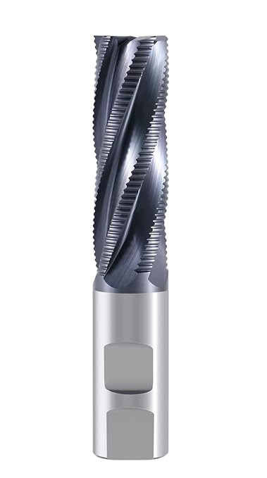 Accusize Industrial Tools 1'' Fine Tooth M42 8% Cobalt Tialn Roughing End Mill, 1'' Shk Dia, 3'' Flute Length, 5-1/2'' Oal, 5 Flute, 1104-0031