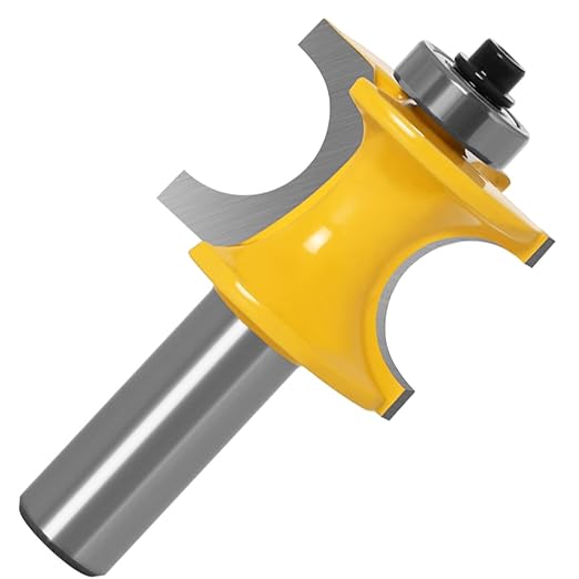 Bullnose Router Bit 1/2 Inch Shank Set 5PCS, Radius Half Round Bearing Wood Milling Cutter Drilling Carbide Tool for Door Table Cabinet Shelve.Radius 1/8" 3/16" 1/4" 5/16" 3/8"