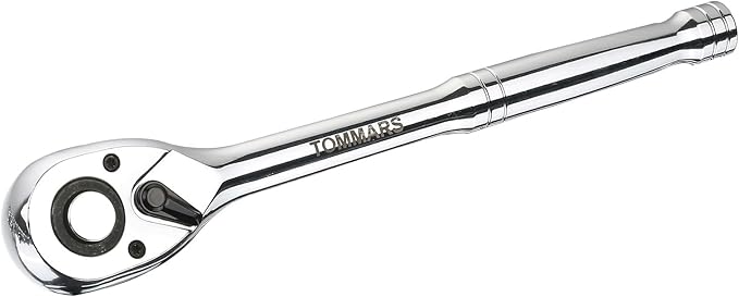 TOMMARS 1/2 inch Drive Ratchet, 72-Tooth Quick-Release Socket Ratchet Wrench Handle Reversible