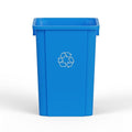 19 Gallon Blue Square Commercial Trash Garbage Can | Outdoor Office Restaurant School Kitchen