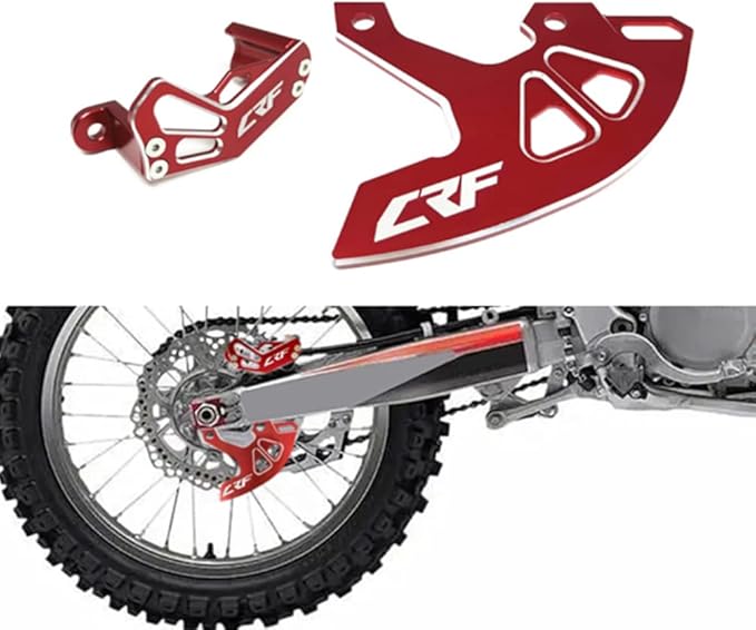 Dirt Bike Rear Brake Disc Guard & Dirt Bike Caliper Guard Compatible with CRF250R 2004-2017,CRF250X 2004-2017,CRF450R 2002-2017,CRF450X 2005-2017,CRF450RX 2017