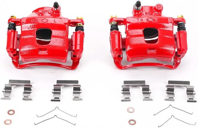 Power Stop Front S1218 Pair of High-Temp Red Powder Coated Calipers