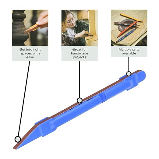 5 Piece Sanding Detailer Set with 2 Extra Replacement Belts Per Stick, 5 Grits 120, 240, 320, 400 & 600 Grit Made in The USA for Sanding Wood, Metal & Plastics, Long Life Sanding Belts