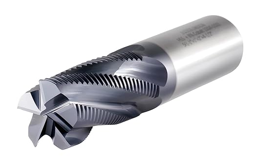 Accusize Industrial Tools Fine Tooth M42 8% Cobalt Tialn Roughing End Mill, 1'' Diameter, 1'' Shank Diameter, 2'' Flt Length, 4-1/2'' Oal, 1104-0001