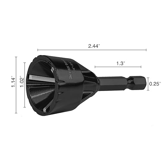 Tungsten Carbide Chamfering Drill Bit 1/4" to 3/4" Uniburr, Bolt Thread Repair Tool for Removing Burr, Quick Release Hex Shank Deburring Tool for Metal, Rod, Tube, Screw, Dowel, Sheet,Pipe
