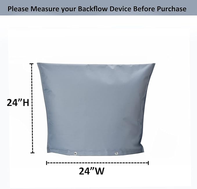 Outdoor Backflow Preventer Insulation Cover,Insulated Pouch for Winter Pipe Freeze Protection Sprinkler Valves in Snow or Sun Exposure, Waterproof Sprinkler Valve System Cover (24 " W x 24 " H,Gray)