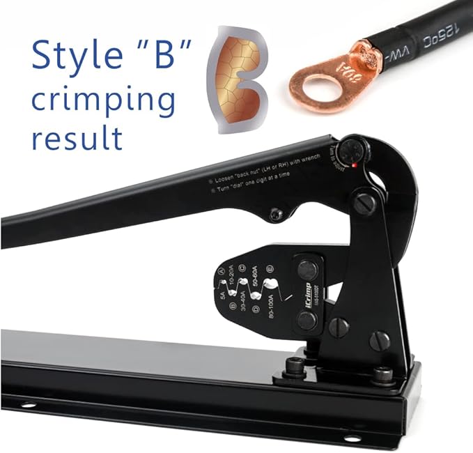 iCrimp Battery Lugs and Open Barrel Connectors Crimping Tools -Desk Type IWS-5100DT(5A-100A)