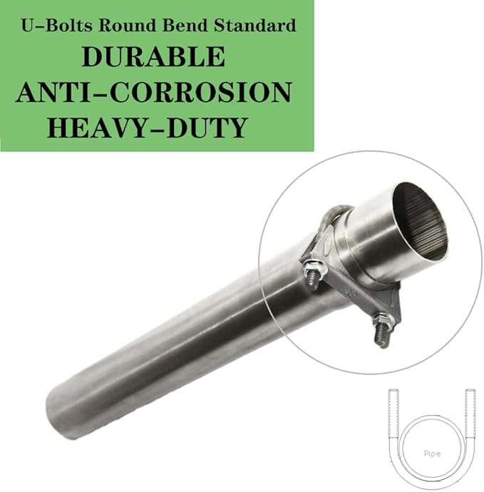2 Inch Clamps Heavy Duty 2" Stainless Steel U Bolt Muffer Exhaust Clamp Hanger for Pipes (51mm)