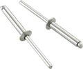 135pcs 3/16" x3/4" Aluminum Blind Rivets, 4.8 x 19mm Pop Rivets,Rivets for Metal,Silver