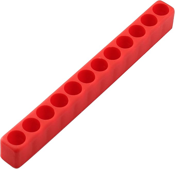 20Pcs 12 Holes Hex Shank Screwdriver Bit Holder, Plastic Screwdriver Head Storage Case, Drill Bit Storage Case, Screwdriver Head Holder Organizer Fit for 1/4 Inch Hex Shank, Red