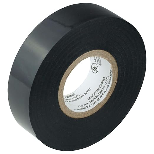 GTSE Black Electrical Tape, 1 Roll – Waterproof, Industrial Grade Vinyl, 3/4 in x 66ft– Strong Self-Adhesive PVC Electric Tape for Wire Insulation, 7 Mil, 600V – UL/CSA Listed