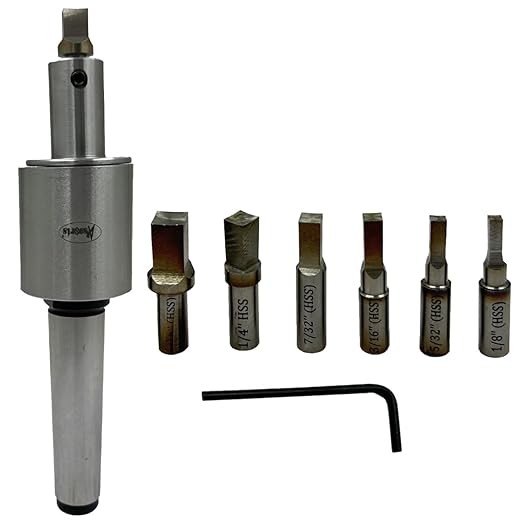 ASSORTS Precision Rotary Broach with MT3 M12 x 1.75 Drawbar Thread and H.S.S Square Punch 7 Pcs– Ideal for CNC, Lathe, Milling & Drilling