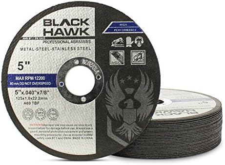BHA Metal and Stainless Steel Thin Cut Off Wheels for Angle Grinders, 5” x .040” x 7/8” - 25 Pack