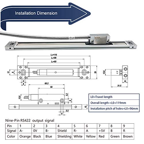 3-Axis Digital Readout Display, Linear Magnetic Scale Kit for Milling Machine (10“x16 x14 3 Axis DRO)