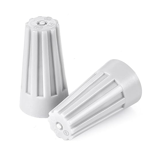 XHF UL Listed 1000Pcs Gray 22-14AWG Wire Connector Nuts, Wire Caps for Quick Connection Max.2#16 w/2#18 w/2#20 Min.2#22