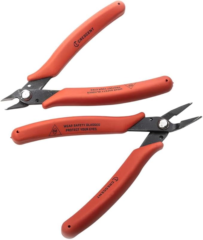 Crescent Shear Cutter Mini Pliers Set - Electrician Tool for up to 20-Gauge AWG Soft Wires (0.8 mm) - Premium Hand Tool - 2-Piece Set - S2KS5NN