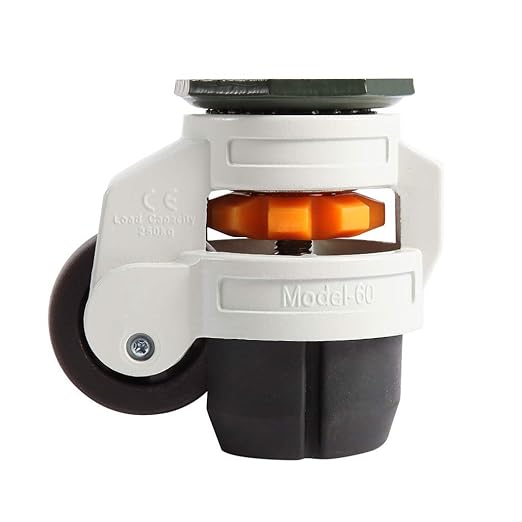 Skelang 4 Pcs Stem Leveling Machine Casters with Nylon Wheel, Retractable Workbench Caster, Loading Capacity 2200 Lbs