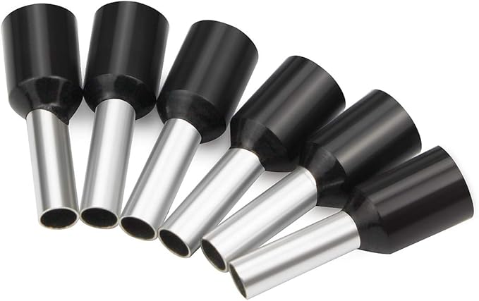 XHF 1000 PCS AWG 22/0.5mm² Wire Ferrules Insulated Copper Crimp Connectors, Crimp Pin Cord End Terminals Black