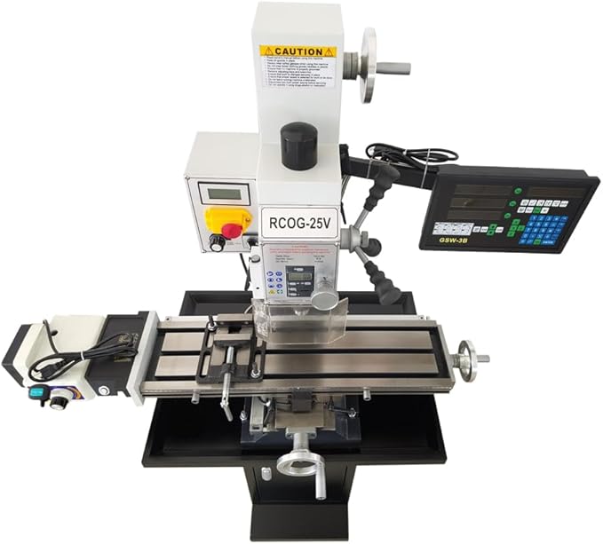 110V Mini Drilling and Milling Machine R8 Spindle Taper, 0.9" Max Drilling Vertical Mill Drill Machine with 50-2250RPM Variable Speed Benchtop Mill/Drill Machine with Supporting Base