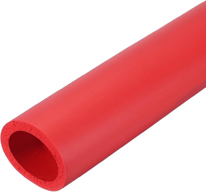 uxcell Pipe Insulation Tube Foam, 1-1/4" ID x 1/4" Thick x 1.64ft Foam Pipe Cover Non-Slip Hollow Tubing Guitar Air Conditioner Stand Fitness Equipment Handles, Red