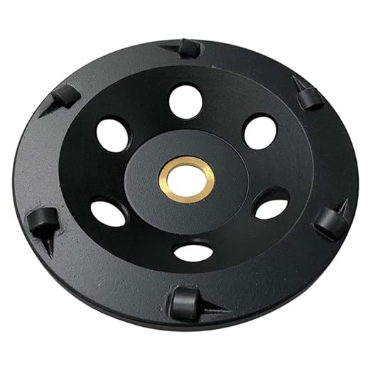 5" PCD Grinding Wheel for Epoxy, Glue, Mastic and Paint, 6 PCD Segments, 7/8"-5/8" Non-Threaded Arbor