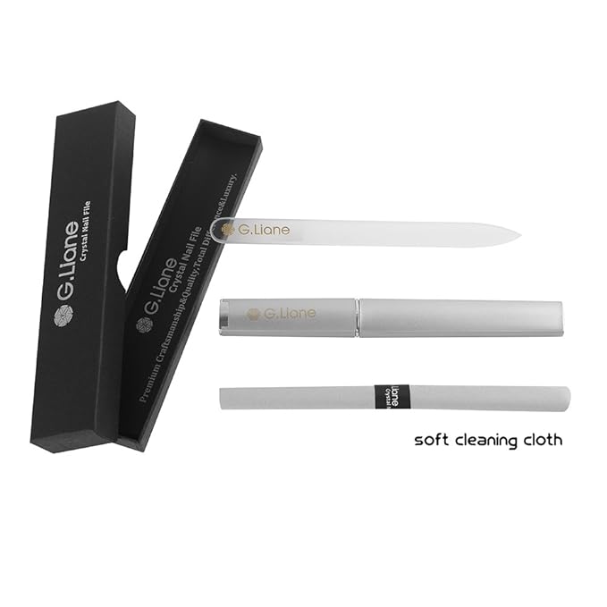 Crystal Nail File Set–Professional Nail File Manicure Pedicure Kit for Natural Nails Acrylic Nails Gels Nails Manicure Tools for Home and Salon(Clear Pointed)