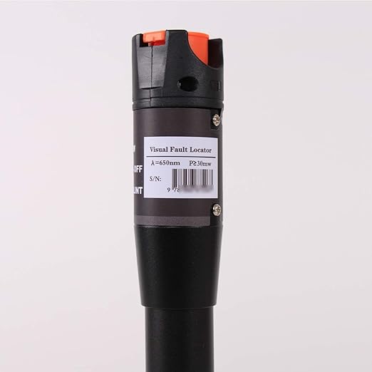 Visual Fault Locator 30KM, VFL Fiber Optic Tester Kit Include Single Mode 9/125um FC Male to LC Female Adapter, Fiber Light Pen for Network Cable Test