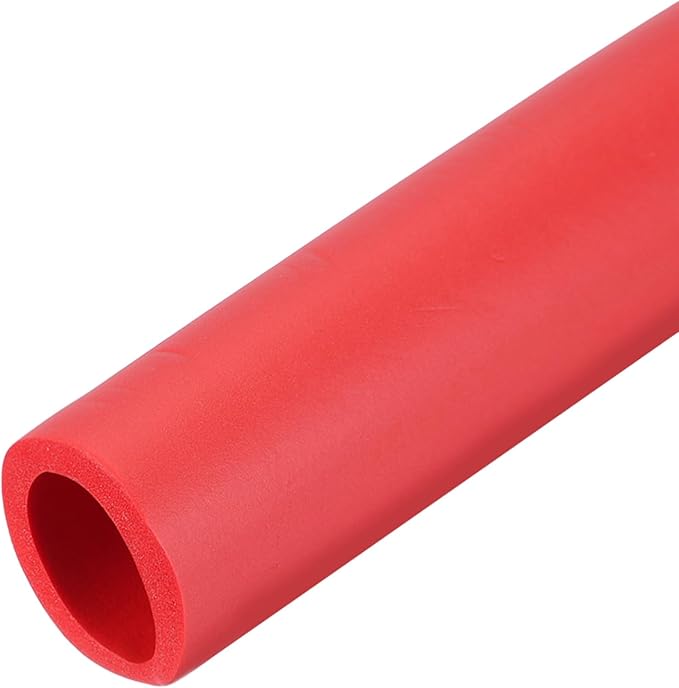 uxcell Pipe Insulation Tube Foam, 1" ID x 3/16" Thick x 1.64ft Foam Pipe Cover Non-Slip Hollow Tubing Guitar Air Conditioner Stand Fitness Equipment Handles, Red