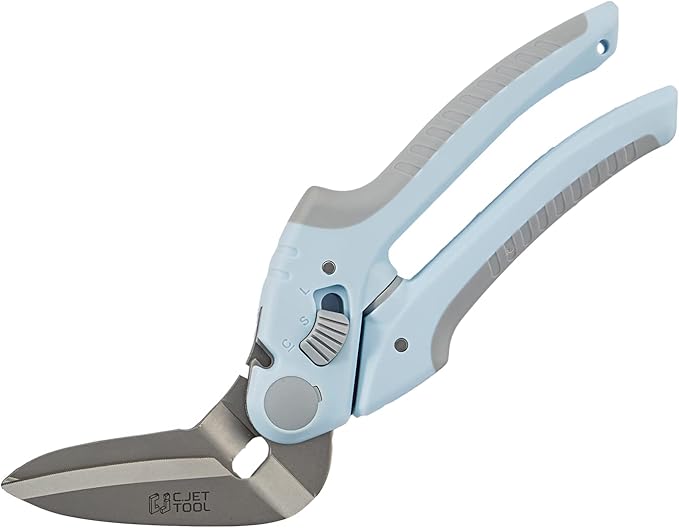 8" Heavy Duty Scissors, Carpet Cutter, Industrial Scissors, Multipurpose, Scissors for Carpet, Cardboard, Leather, Pruning, Gardening, Professional Soft Grip Stainless Steel (Blue)