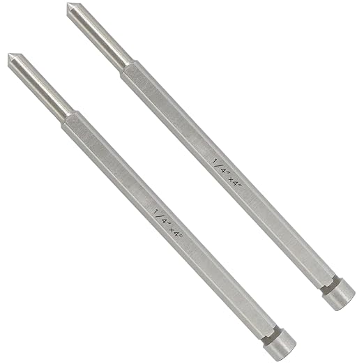 S&F STEAD & FAST Pilot Pin for Annular Cutter 2-Pc, 1/4" x 4", for Mag Drill Bit Cutting with Depth of Cut 2"
