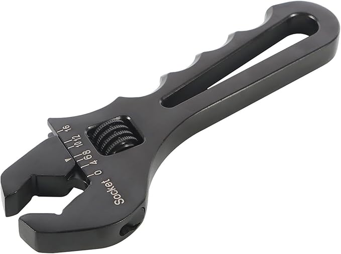WFLNHB 3AN-16AN Adjustable Wrench Aluminum Tool Spanner for Hose End Fitting Black