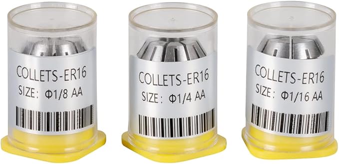 3PCS ER16 High Precision Spring Collet Set 1/4" 1/8" 1/16" for CNC Engraving Milling Lathe Chuck Tool