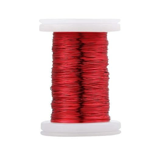 BNTECHGO 30 AWG Magnet Wire - Enameled Copper Wire - Enameled Magnet Winding Wire - 2 oz - 0.0098" Diameter 1 Spool Coil Red Temperature Rating 155℃ Widely Used for Transformers Inductors