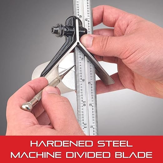 Starrett Steel Combination Square with Square Head and Center Heads - 12" Blade Length, Forged and Hardened Steel Heads, Scriber, Spirit Level, 4R Graduation Type - C33HC-12-4R