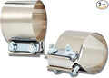 Butt Joint Band Clamps,Exhaust Muffler Clamp Exhaust Pipe Clamps Sleeve Stainless Steel (2, 3.5'')