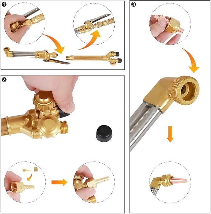 TOAUTO Heavy Duty Cutting Torch, Oxygen Propane Acetylene Welding Torch Flame Torch Handle & Cutting Attachment with Propane Tip
