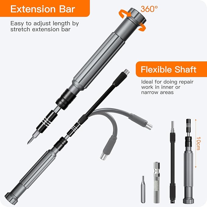 Precision Screwdriver Set, SOONAN 150 in 1 Electronics Tool Kit with 120 Bits Magnetic Screwdriver Set & 30-bit Tool Set Handy Repair Tool for Computer Phone Watch Camera Laptop, Orange