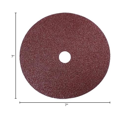 BHA Aluminum Oxide Resin Fiber Sanding and Grinding Discs, 7” x 7/8” Arbor Hole, 36 Grit - 25 Pack