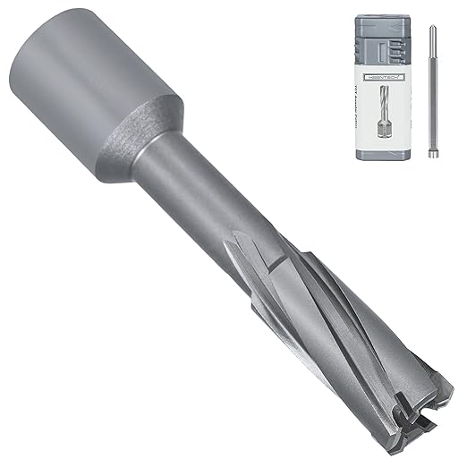 KEENTECH Carbide-Tipped Annular Cutter, 9/16" Diameter x 2" Depth, 3/4" Weldon Shank (2 Flat), High Speed Cutting TCT Mag Drill Bit with Pilot Pin for Harder Material, Stainless Steel, Cast Iron