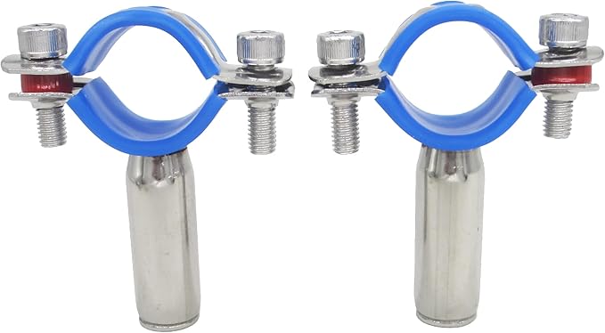 Stainless Steel Adjustable Pipe Clamp Bracket - Wall/Ceiling Mount Support for 1-Inch (32mm) Pipe, Heavy-Duty Rustproof Brackets with Screws, Female Type, Set of 2
