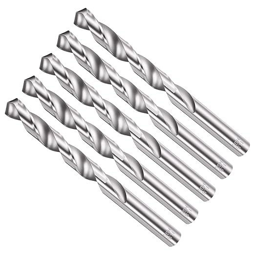Drill Bit, 11.5mm Cutting Diameter, 4241 HSS 118° Cutting Angle Uncoated Bright Versatile Jobber Bits - (Applications: for Drilling Plastic Wood Soft Metal), 5-Pieces
