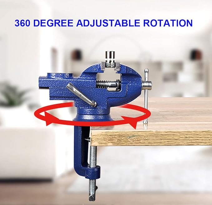 Table Clamp Small Bench Vice New upgraded cast iron manufacturing Jewelers Hobby Clamps Craft Repair Tool Portable Work Bench Vise (mini) (2.5 INCH)