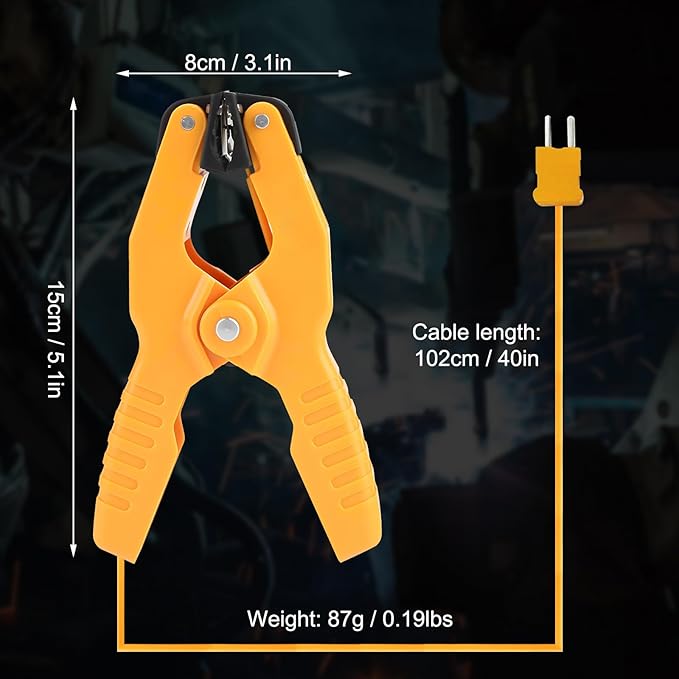 Qiilu Pipe Clamp Yellow Ht 05 K Type Thermocouple Sensor Temperature Pipe Clamp 1~3 8 40~200℃ (Qiilukisnrv2qa5)