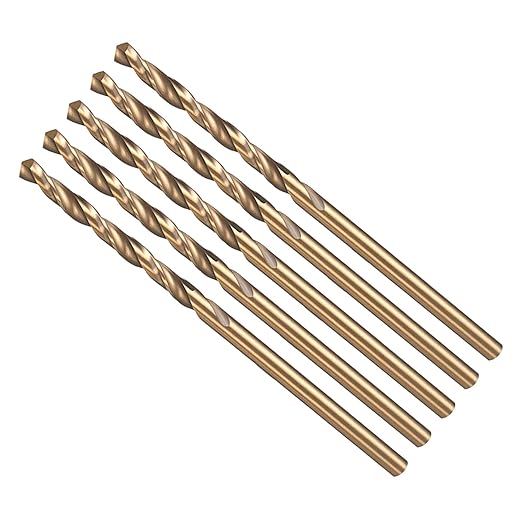 Drill Bit, 2mm Cutting Diameter, 4341 HSS Gold and Black 118° Cutting Angle Number Jobber Bits - (Applications: for Drilling Soft Metal Plastic Wood), 5-Pieces