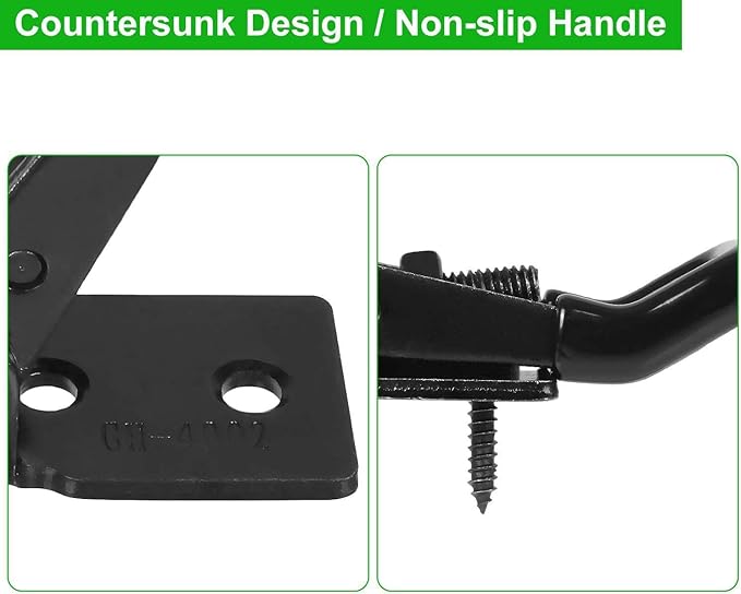 Adjustable Toggle Clamp Holding Capacity Toggle Latch Hasp Clamp Quick Release Pull Latch (Black-6pcs -550lbs)